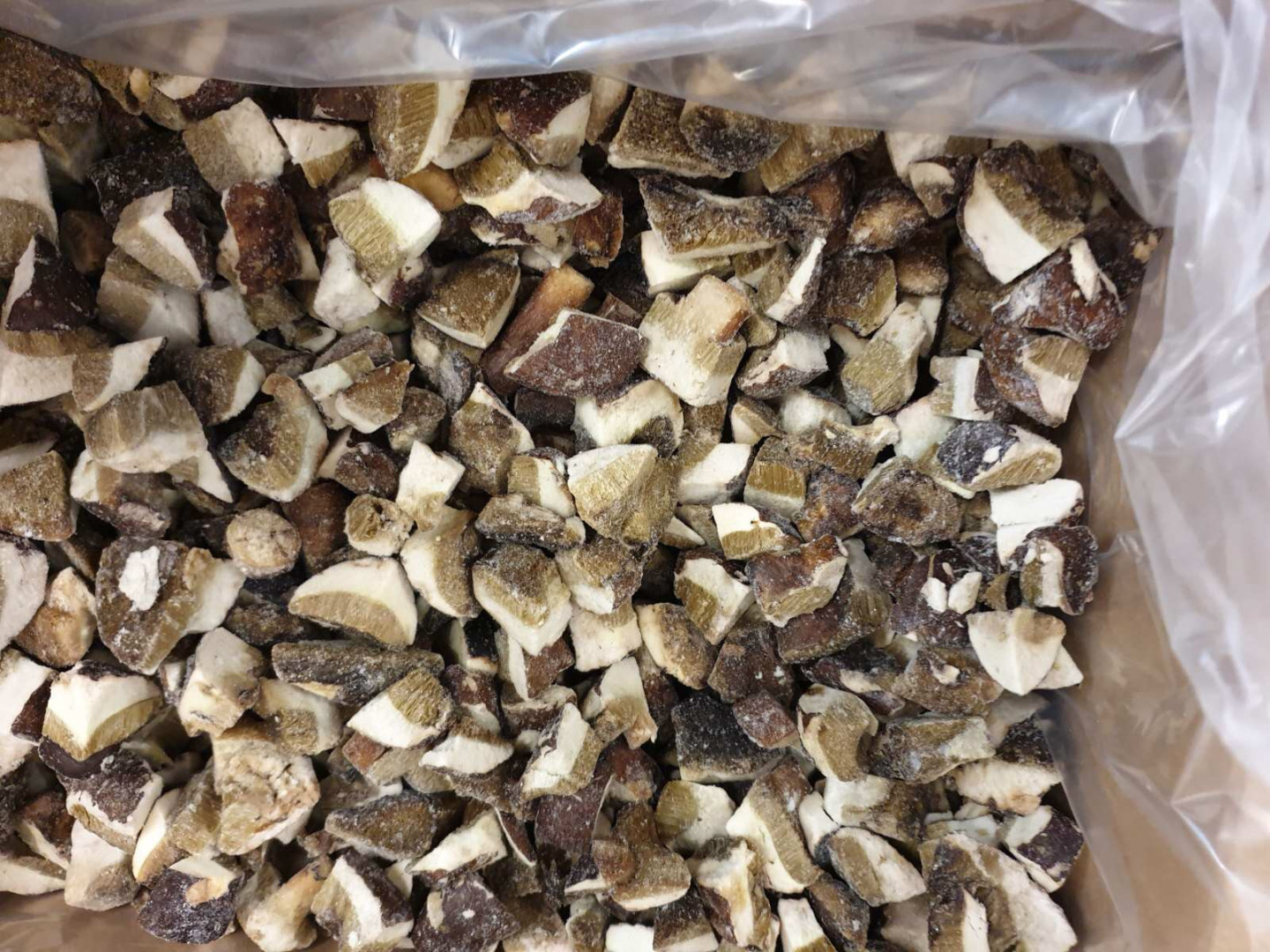 champiñones congelados 1ra clase 5% en el gusano.10kg embalado
