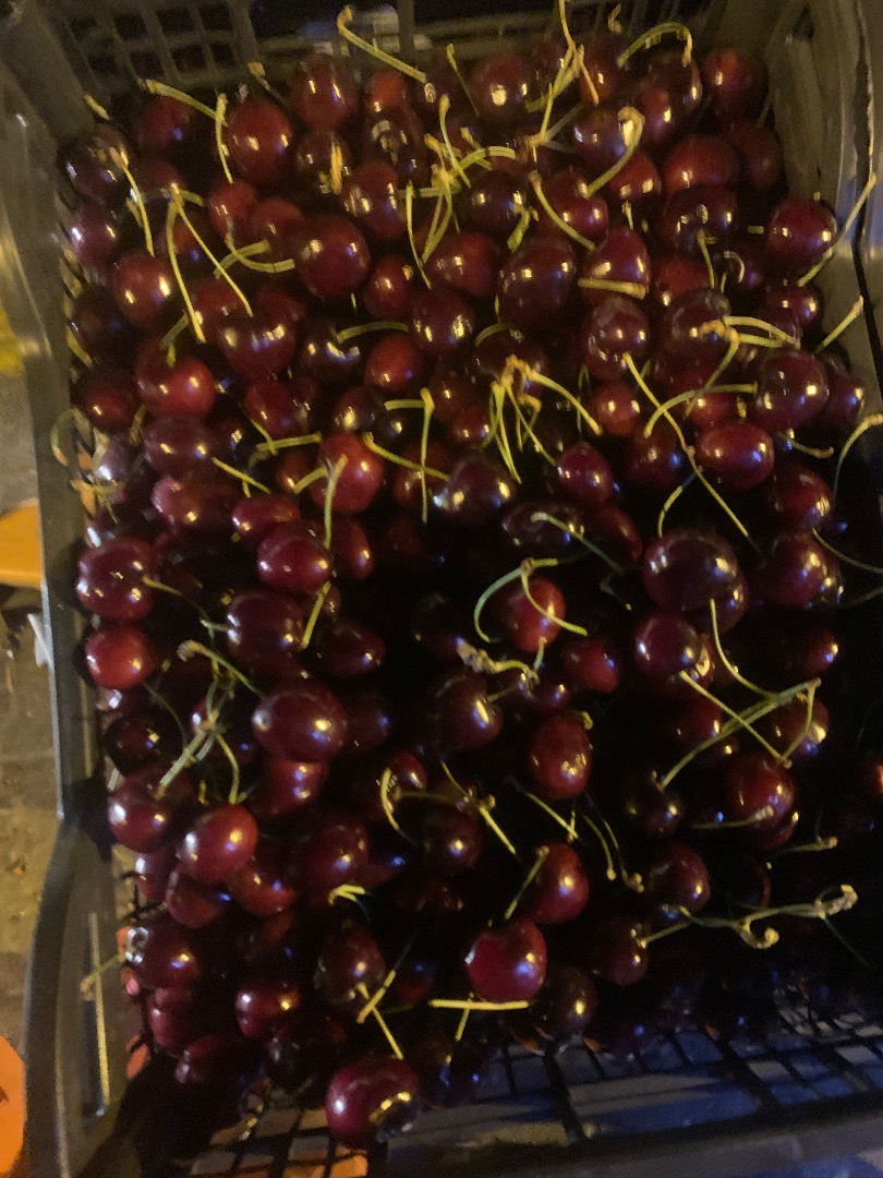 Tengo a la venta cerezas griegas calibre 26+, las entregas desde Grecia son todos los días, están empacadas en cajas de cartón, plástico y madera