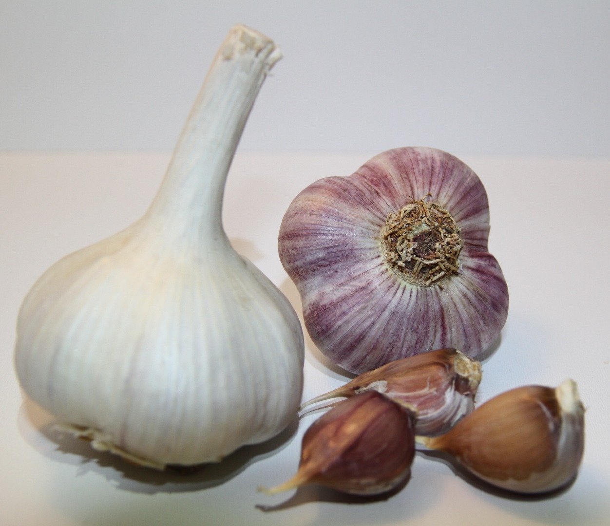 Ajo fresco de la variedad Lyubasha