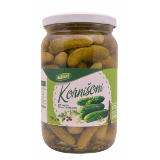 Pepinos pasteurizados de origen serbio, envase 720g, tarro de cristal