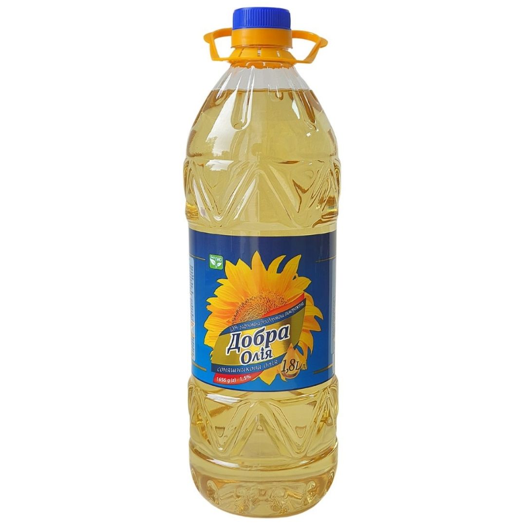 BOTELLA 1,8 litros BOTELLA 1,8 litros Aceite refinado de girasol Volumen: 1,8 L Peso neto: 1660 g Vida útil: 24 meses (8 ° С - 20 ° С) Aceite de girasol
