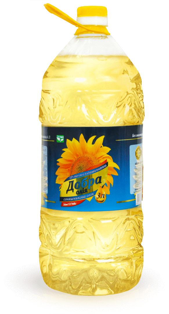 BOTELLA 3 L BOTELLA 3 litros Aceite refinado de girasol Volumen: 3 L Peso neto: 2760 g Vida útil: 24 meses (8 ° С - 20 ° С) El aceite de girasol helado