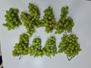 Comedor, postre en forma de uvas. Los racimos son