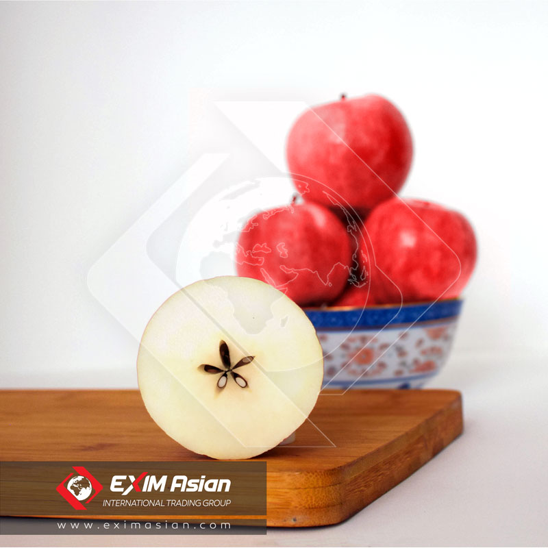EXIM Asian International Trading Group, las manzanas grandes, dulces y crujientes se recogen a mano o, si lo desea, se recogen mecánicamente en su máxima