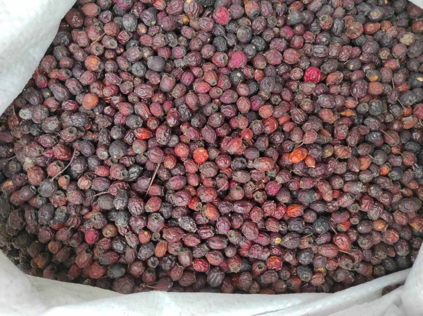 Frutas secas de espino a la venta en una cantidad de aproximadamente 3 toneladas