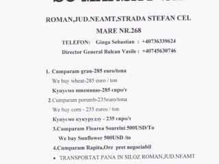 SC MARSAT SA compra granos de colza (trigo, cebada,