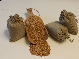 Granos de trigo sarraceno orgánicos certificados - ligeramente tostados.
