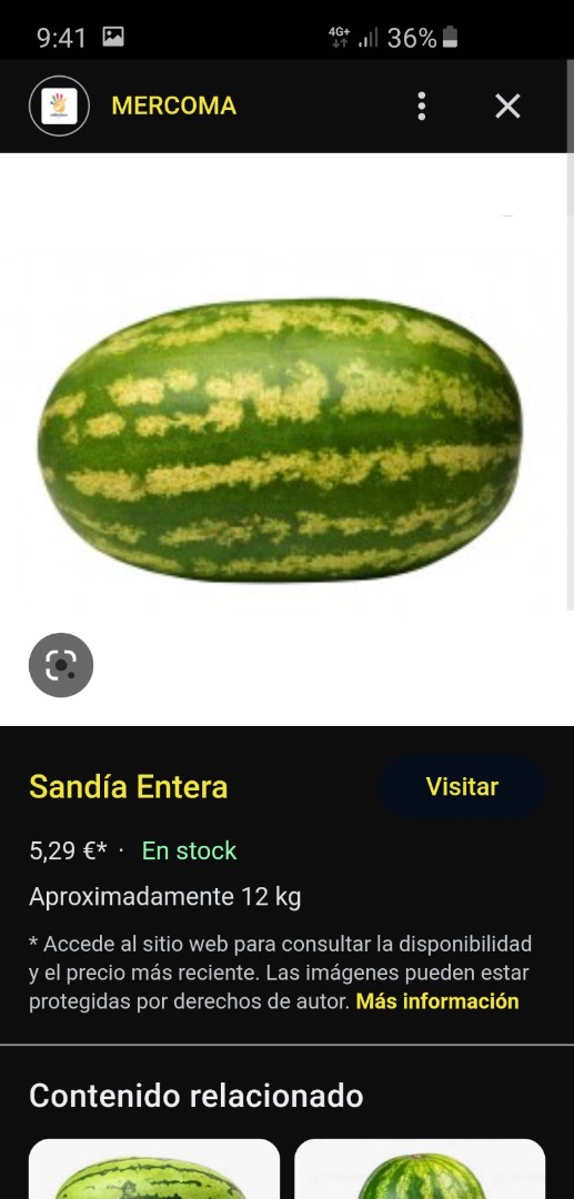 Sandías de 8 a 12 kilos la unidad