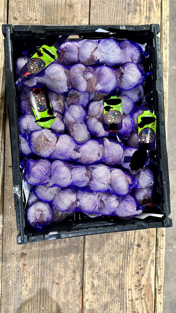 Comercializaré ajos blancos y rojos de origen español para la industria en sacos sobre palet de 1000 kg