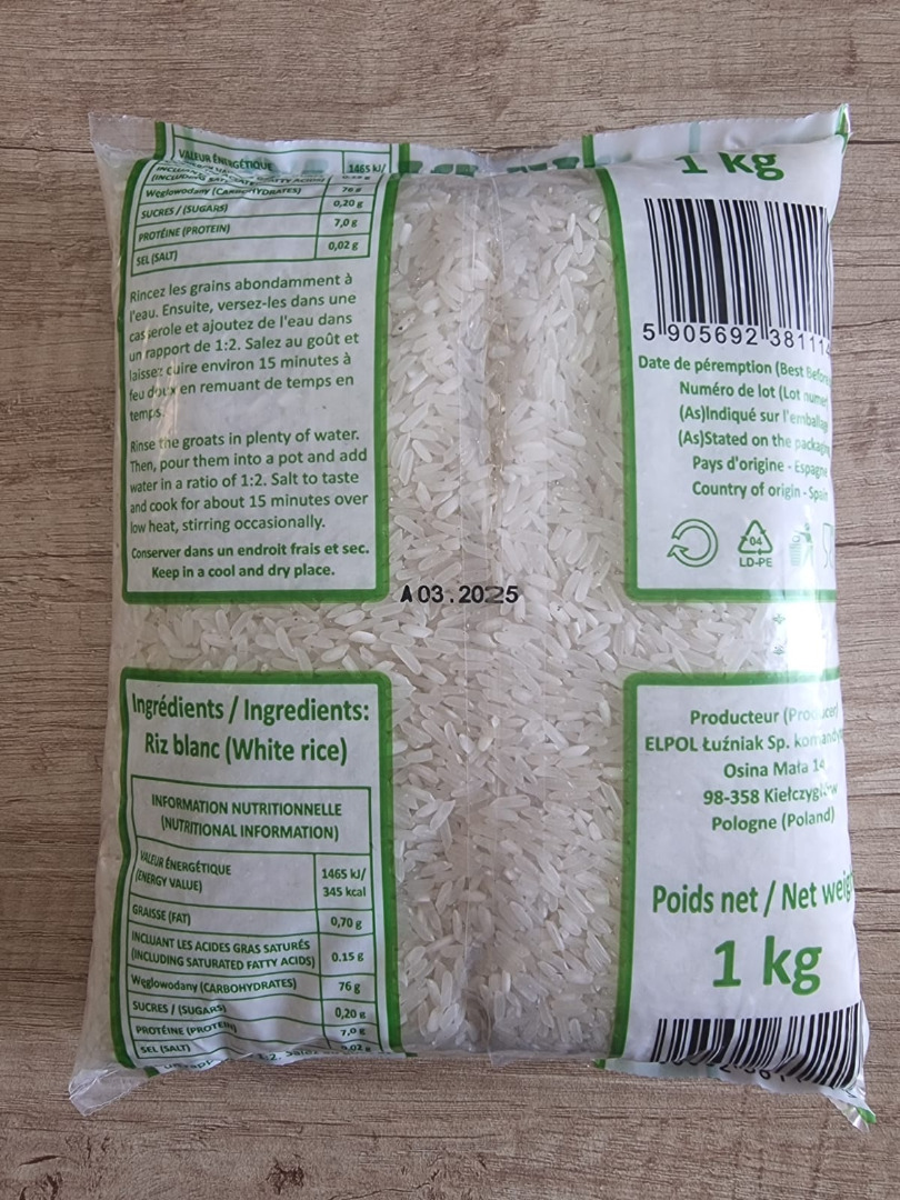 Oferta de arroz en bolsas de 1kg, precio a convenir