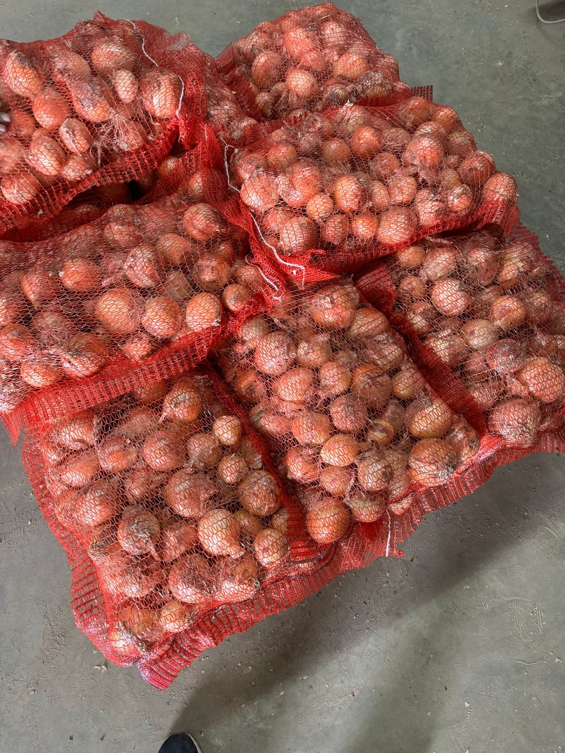 Cebolla blanca, envasado: redes para hortalizas en palets - 10, 20, 25 kg; big bag - 800 kg; Para más información, póngase en contacto con nosotros en: