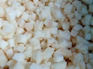 Manzanas Ligol congeladas IQF, en cubos de 10 mm